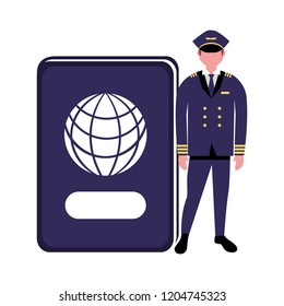 aviation pilot with passport profession labor