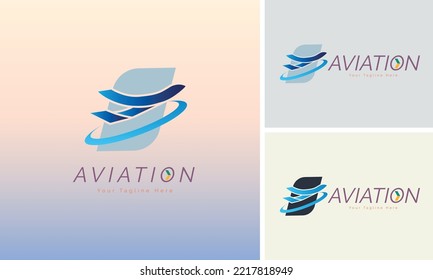 Aviation Plane Take Off Logo Design Template For Brand Or Company And Other