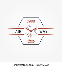 Aviation Planes Club Vector Badge Logo
