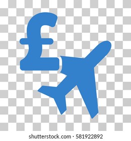 Aviation Pound Business vector pictograph. Illustration style is a flat iconic cobalt symbol on a transparent background.