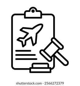 Aviation Regulations icon line vector illustration