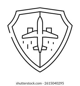 aviation safety aeronautical engineer line icon vector. aviation safety aeronautical engineer sign. isolated contour symbol black illustration