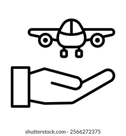 Aviation Safety icon line vector illustration