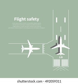 Aviation safety infographic. Scene 3. Vector illustration.