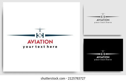 aviation school academy flight logo template design vector