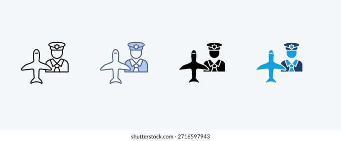 Vetor de Ilustração de Ícone Múltiplo de Segurança da Aviação