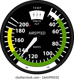 aviation speed indicator isolated on transparent background