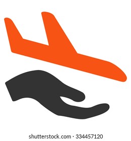 Aviation Support vector icon. Style is flat symbol, rounded angles, white background.