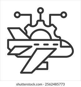 Aviation System Icon Vector Illustration Outline Style