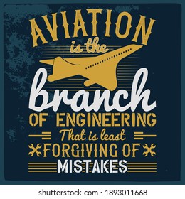 Aviation t shirt design-  Vector print design for t-shirt or apparel. airplane graphic for fashion or printing.