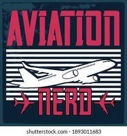 Aviation t shirt design-  Vector print design for t-shirt or apparel. airplane graphic for fashion or printing.