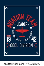aviation team,cool division,t-shirt design