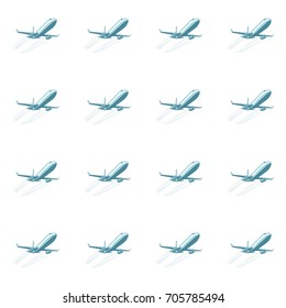 aviation transport seamless pattern isolated on white background. Airplane travel tourism. Pop art retro vector illustration