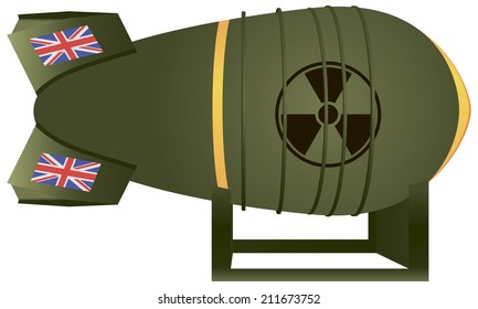 Aviation UK atomic bomb thermonuclear strike. Vector illustration.