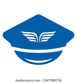 Aviation uniform hat vector icon on white background