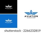 aviation vector air plane wing logo design template