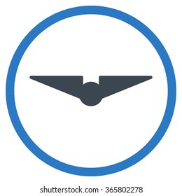 Aviation vector icon. Style is bicolor flat circled symbol, smooth blue colors, rounded angles, white background.