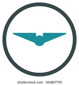 Aviation vector icon. Style is bicolor flat circled symbol, soft blue colors, rounded angles, white background.