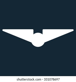 Aviation vector icon. Style is flat white symbol, rounded angles, dark blue background.