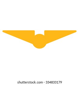 Aviation vector icon. Style is flat yellow symbol, rounded angles, white background.