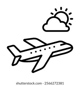 Aviation Weather icon line vector illustration