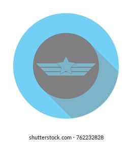 Aviation wings flat icon. Army sign on white background