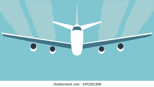 Aviation wings fly through the blue sky