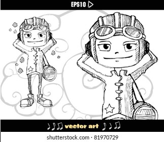 aviator boy. Vector Illustration