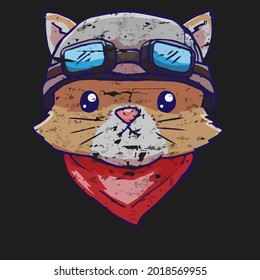 aviator cat glasses funny one design vector illustration for use in design and print poster canvas
