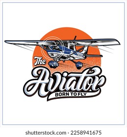 The Aviator  was created with vector format, Can be used for digital printing and screen printing