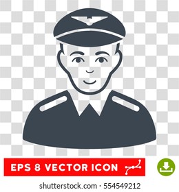 Aviator EPS vector icon. Illustration style is flat iconic smooth blue symbol on chess transparent background.