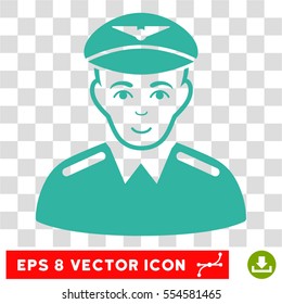 Aviator EPS vector icon. Illustration style is flat iconic cyan symbol on chess transparent background.