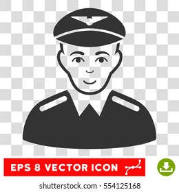 Aviator EPS vector pictogram. Illustration style is flat iconic gray symbol on chess transparent background.
