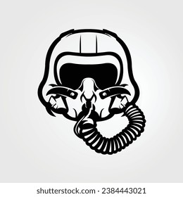 Aviator Fighter Jet Pilot Helmet Vector Art Icon Symbol Sign Isolated