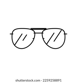 vector de icono de línea óptica de gafas de aviador. signo óptico de gafas de aviador. símbolo de contorno aislado ilustración negra
