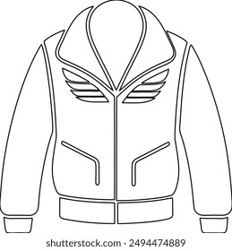 aviator jacket  coloring page for kids and adults 
