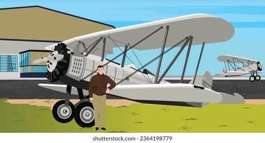 Aviadores sobre un hermoso fondo