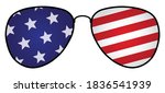 Aviator Sunglasses with American Flag | Patriotism  Election Icon | Vector Design Resource | USA Illustration