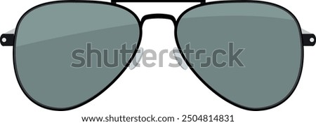 Aviator sunglasses color icon. Black eye glasses