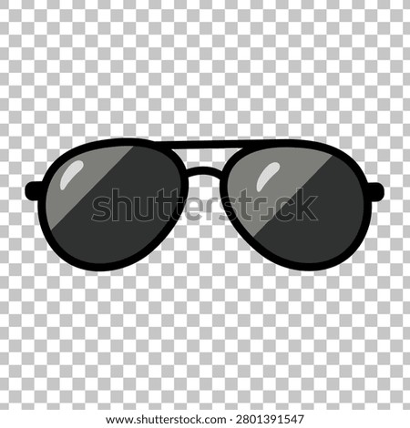 Aviator sunglasses with dark lenses vector