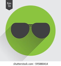 Aviator Sunglasses Flat Icon. Simple Sign Of Glasses. Vector Illustrated Symbol