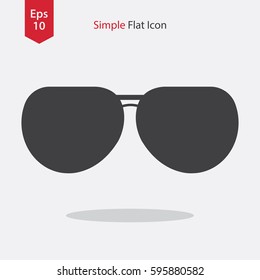 Aviator Sunglasses Flat Icon. Simple Sign Of Glasses. Vector Illustrated Symbol