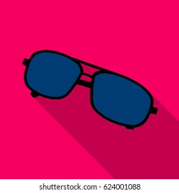 Aviator sunglasses icon in flat style isolated on white background. Golf club symbol stock vector illustration.