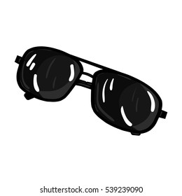 Aviator sunglasses icon in monochrome style isolated on white background. stock vector illustration.