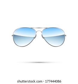 Aviator sunglasses isolated on white. Vector illustration