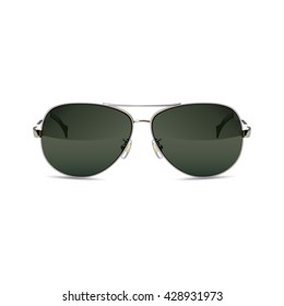 Aviator sunglasses isolated on white. Realistic Sunglasses