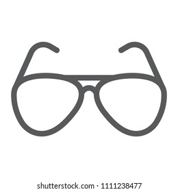 Aviator sunglasses line icon, travel and tourism, sunglasses sign vector graphics, a linear pattern on a white background, eps 10.