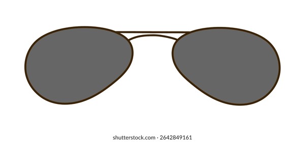 Aviator sunglasses, shades hand drawn illustration, isolated vector. Line art style design. Summer clip art, seasonal element, print. Fashion accessory, holidays, vacations, beach, pool party
