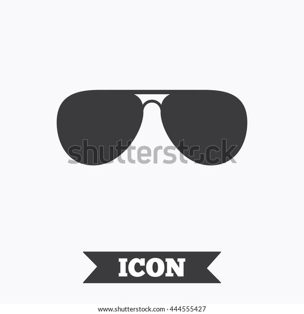 Aviator sunglasses sign icon. Pilot glasses\
button. Graphic design element. Flat sunglasses symbol on white\
background. Vector