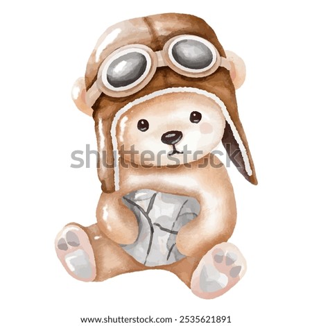 Aviator Teddy Bear Holding Map